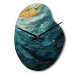 Teal Majestic Motion - Asymmetric Metal Wall Clock