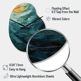 Teal Majestic Motion - Asymmetric Metal Wall Clock