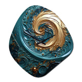 Teal Majestic Motion I - Asymmetric Metal Wall Clock