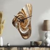 Beige Minimalism Spiral Poteries I - Asymmetric Metal Wall Clock