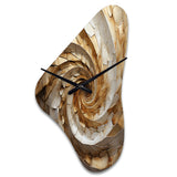 Beige Minimalism Spiral Poteries I - Asymmetric Metal Wall Clock