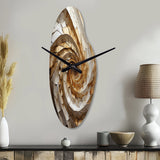 Beige Minimalism Spiral Poteries I - Asymmetric Metal Wall Clock