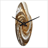 Beige Minimalism Spiral Poteries I - Asymmetric Metal Wall Clock