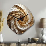 Beige Minimalism Spiral Poteries I - Asymmetric Metal Wall Clock