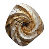 Beige Minimalism Spiral Poteries I - Asymmetric Metal Wall Clock