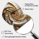 Beige Minimalism Spiral Poteries I - Asymmetric Metal Wall Clock