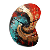 Red Blue Majestic Motion Spiral III - Asymmetric Metal Wall Clock