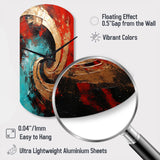 Red Blue Majestic Motion Spiral III - Asymmetric Metal Wall Clock