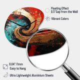 Red Blue Majestic Motion Spiral III - Asymmetric Metal Wall Clock
