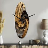Gold Black Timeless Turn IV - Asymmetric Metal Wall Clock