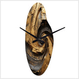 Gold Black Timeless Turn IV - Asymmetric Metal Wall Clock