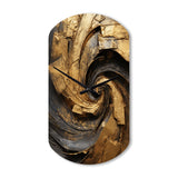 Gold Black Timeless Turn IV - Asymmetric Metal Wall Clock