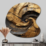 Gold Black Timeless Turn IV - Asymmetric Metal Wall Clock