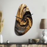 Gold Black Timeless Turn IV - Asymmetric Metal Wall Clock