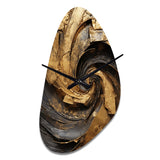 Gold Black Timeless Turn IV - Asymmetric Metal Wall Clock