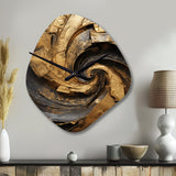 Gold Black Timeless Turn IV - Asymmetric Metal Wall Clock