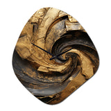 Gold Black Timeless Turn IV - Asymmetric Metal Wall Clock
