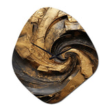 Gold Black Timeless Turn IV - Asymmetric Metal Wall Clock