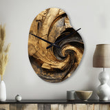 Gold Black Timeless Turn IV - Asymmetric Metal Wall Clock