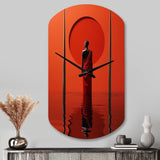 African Tribes Himba Reflections I - Asymmetric Metal Wall Clock