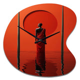 African Tribes Himba Reflections I - Asymmetric Metal Wall Clock