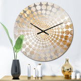 Gold White Marble Geode Magic - Abstract Metal Wall Clock