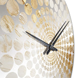 Gold White Marble Geode Magic - Abstract Metal Wall Clock