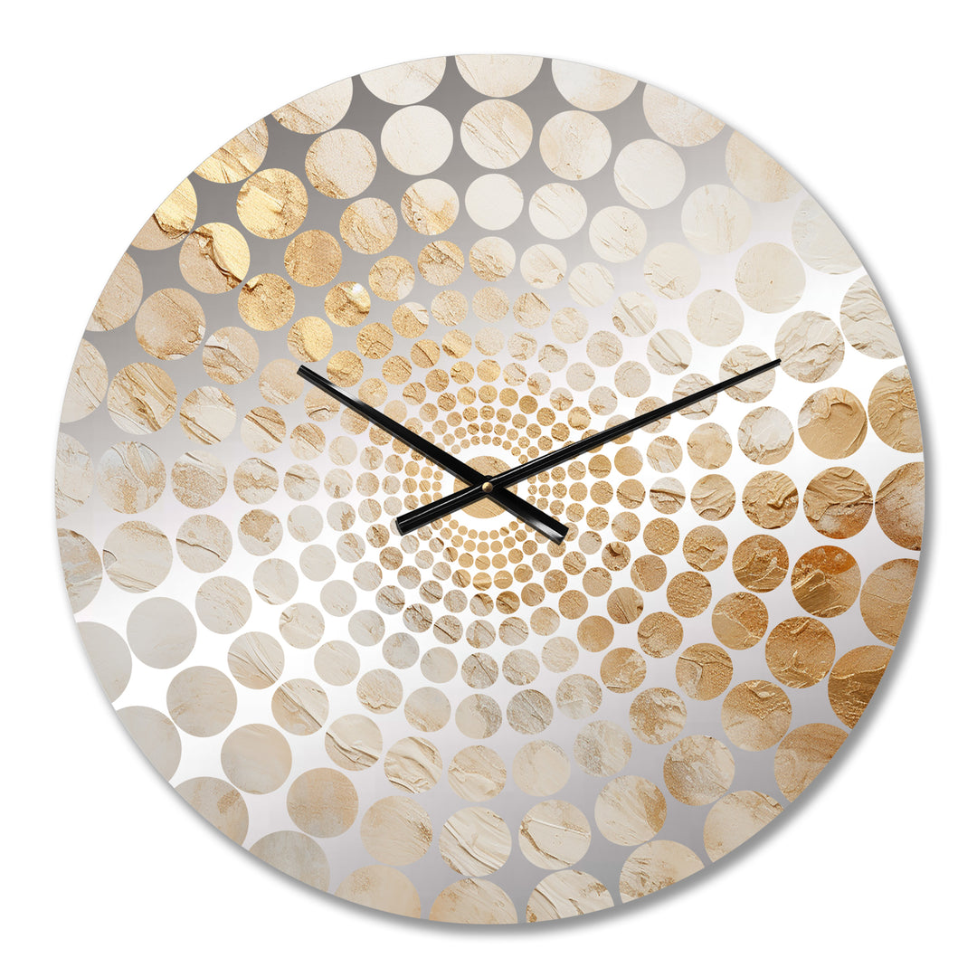 Gold White Marble Geode Magic - Abstract Metal Wall Clock
