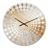 Gold White Marble Geode Magic - Abstract Metal Wall Clock
