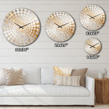 Gold White Marble Geode Magic - Abstract Metal Wall Clock