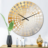 Gold White Marble Geode Magic III - Abstract Metal Wall Clock