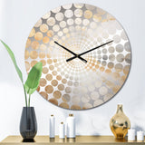 Gold White Marble Geode Magic V - Abstract Metal Wall Clock