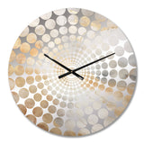 Gold White Marble Geode Magic V - Abstract Metal Wall Clock