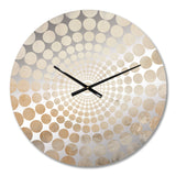 Gold And White Magic Marble Geode II - Abstract Metal Wall Clock