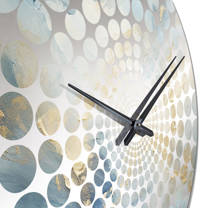 Gold And White Marble Geode - Abstract Metal Wall Clock