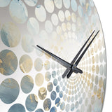 Gold And White Marble Geode - Abstract Metal Wall Clock