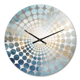 Gold And White Marble Geode - Abstract Metal Wall Clock