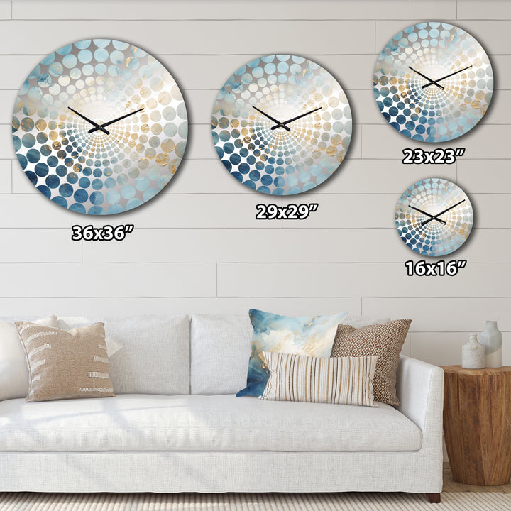 Gold And White Marble Geode - Abstract Metal Wall Clock