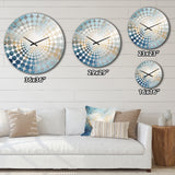 Gold And White Marble Geode - Abstract Metal Wall Clock