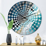 White And Blue Abstract Element Fight - Abstract Metal Wall Clock