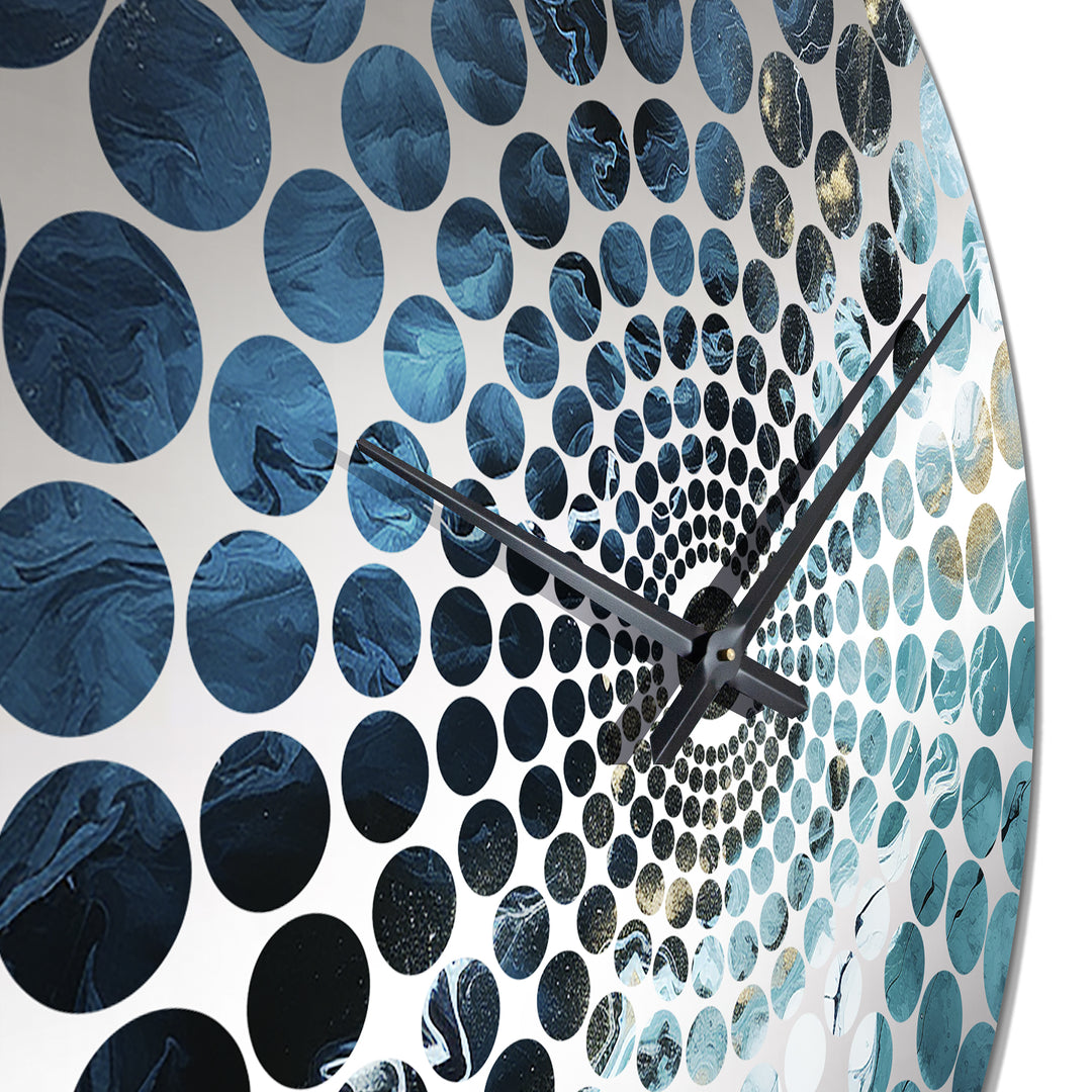 White And Blue Abstract Element Fight - Abstract Metal Wall Clock