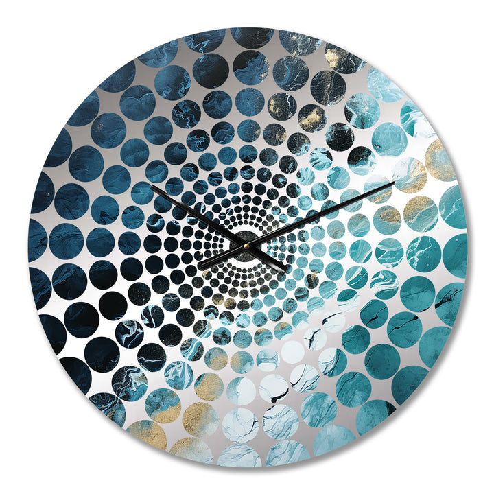 White And Blue Abstract Element Fight - Abstract Metal Wall Clock