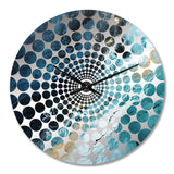 White And Blue Abstract Element Fight - Abstract Metal Wall Clock