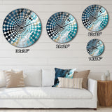 White And Blue Abstract Element Fight - Abstract Metal Wall Clock