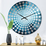 White And Blue Abstract Element Fight I - Abstract Metal Wall Clock
