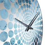 White And Blue Abstract Element Fight I - Abstract Metal Wall Clock