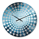 White And Blue Abstract Element Fight I - Abstract Metal Wall Clock