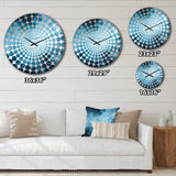 White And Blue Abstract Element Fight I - Abstract Metal Wall Clock