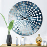 White And Blue Abstract Element Fight II - Abstract Metal Wall Clock