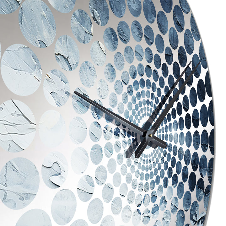 White And Blue Abstract Element Fight II - Abstract Metal Wall Clock